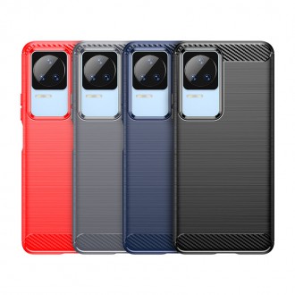 Carbon Case pro Xiaomi Poco F4 5G flexibilní silikonový karbonový kryt černý
