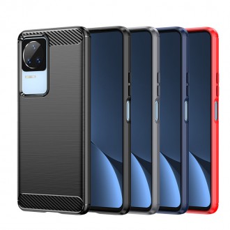 Carbon Case pro Xiaomi Poco F4 5G flexibilní silikonový karbonový kryt černý