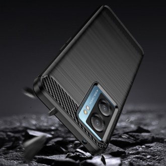 Carbon Case pro Xiaomi Poco F4 5G flexibilní silikonový karbonový kryt černý