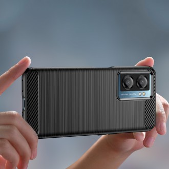 Carbon Case pro Xiaomi Poco F4 5G flexibilní silikonový karbonový kryt černý