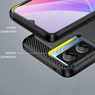 Carbon Case pro Xiaomi Poco F4 5G flexibilní silikonový karbonový kryt černý