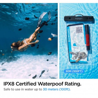 Spigen A601 UNIVERSAL WATERPROOF CASE CRYSTAL CLEAR