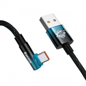 Baseus MVP 2 Elbow-shaped Fast Charging Data Cable USB to Type-C 100W 1m Black+Blue