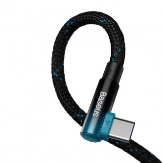 Baseus MVP 2 Elbow-shaped Fast Charging Data Cable USB to Type-C 100W 1m Black+Blue