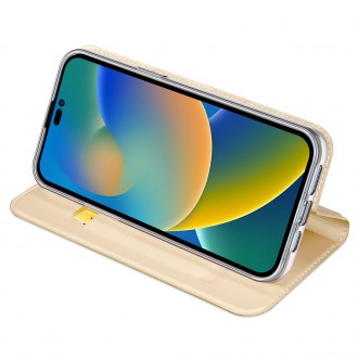 Dux Ducis Skin Pro Holster Flip Cover for iPhone 14 Pro gold