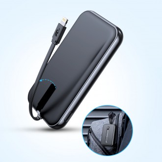 Joyroom power bank with built-in Lightning cable 20W 10000mAh PD QC3.0 black (JR-L001- Lightning)