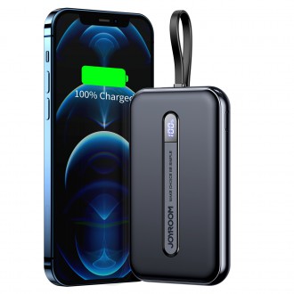 Joyroom power bank with built-in Lightning cable 20W 10000mAh PD QC3.0 black (JR-L001- Lightning)