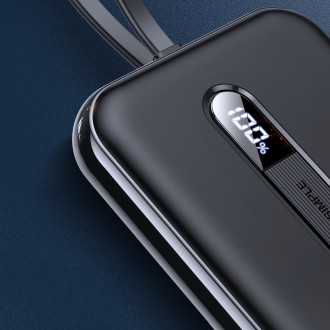 Joyroom power bank with built-in Lightning cable 20W 10000mAh PD QC3.0 black (JR-L001- Lightning)