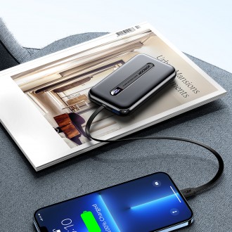 Joyroom power bank with built-in Lightning cable 20W 10000mAh PD QC3.0 black (JR-L001- Lightning)