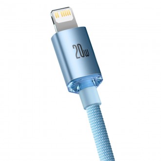 Baseus Crystal Shine Series USB Typ C - Lightning kabel rychlé nabíjení Napájení 20 W 1,2 m modrý (CAJY001303)