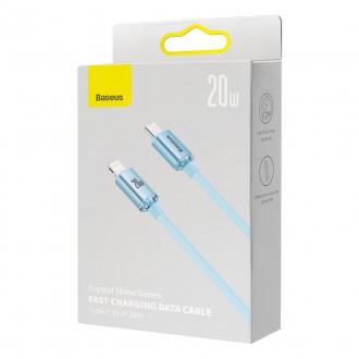 Baseus Crystal Shine Series USB Typ C - Lightning kabel rychlé nabíjení Napájení 20 W 1,2 m modrý (CAJY001303)