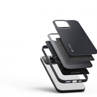 Dux Ducis Fino case cover nylon-covered iPhone 14 Pro black