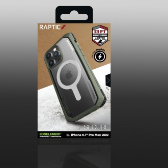 Raptic X-Doria Secure Case for iPhone 14 Pro Max with MagSafe armored cover green