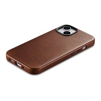 iCarer Oil Wax Premium Leather Case magnetic leather case iPhone 14 with MagSafe brown (WMI14220701-RB)