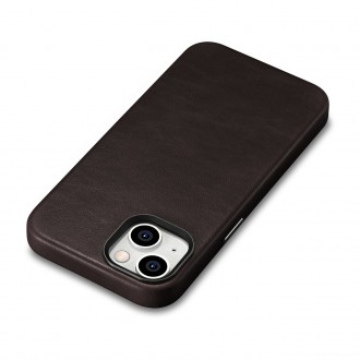 iCarer Oil Wax Premium Leather Case magnetic leather case iPhone 14 with MagSafe brown (WMI14220701-BN)