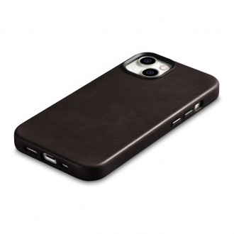 iCarer Oil Wax Premium Leather Case magnetic leather case iPhone 14 with MagSafe brown (WMI14220701-BN)