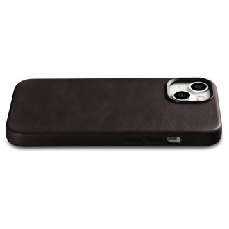 iCarer Oil Wax Premium Leather Case magnetic leather case iPhone 14 with MagSafe brown (WMI14220701-BN)