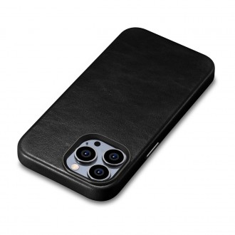 iCarer Oil Wax Premium Leather Case iPhone 14 Pro Magnetic Leather Case with MagSafe Black (WMI14220702-BK)