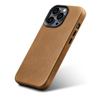 iCarer Oil Wax Premium Leather Case iPhone 14 Pro magnetic leather case with MagSafe brown (WMI14220702-TN)