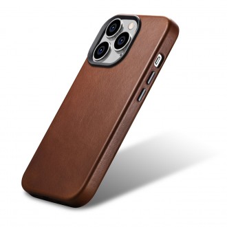 iCarer Oil Wax Premium Leather Case iPhone 14 Pro magnetic leather case with MagSafe brown (WMI14220702-RB)