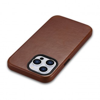 iCarer Oil Wax Premium Leather Case iPhone 14 Pro magnetic leather case with MagSafe brown (WMI14220702-RB)