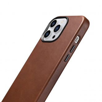 iCarer Oil Wax Premium Leather Case iPhone 14 Pro magnetic leather case with MagSafe brown (WMI14220702-RB)