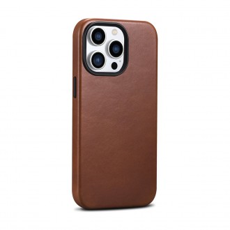 iCarer Oil Wax Premium Leather Case iPhone 14 Pro magnetic leather case with MagSafe brown (WMI14220702-RB)