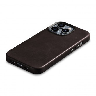 iCarer Oil Wax Premium Leather Case iPhone 14 Pro magnetic leather case with MagSafe brown (WMI14220702-BN)