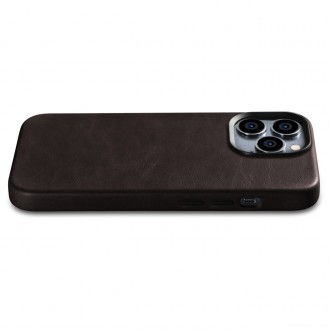 iCarer Oil Wax Premium Leather Case iPhone 14 Pro magnetic leather case with MagSafe brown (WMI14220702-BN)