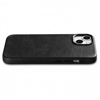 iCarer Oil Wax Premium Leather Case iPhone 14 Plus Magnetic Leather Case with MagSafe Black (WMI14220703-BK)