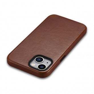 iCarer Oil Wax Premium Leather Case iPhone 14 Plus Magnetic Leather Case with MagSafe Brown (WMI14220703-RB)