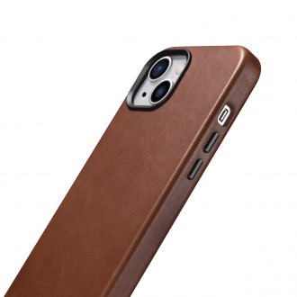 iCarer Oil Wax Premium Leather Case iPhone 14 Plus Magnetic Leather Case with MagSafe Brown (WMI14220703-RB)