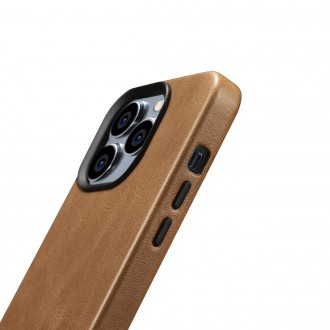 iCarer Oil Wax Premium Leather Case iPhone 14 Pro Max Magnetic Leather Case with MagSafe Brown (WMI14220704-TN)
