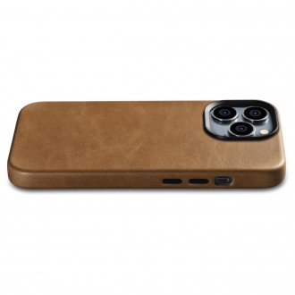 iCarer Oil Wax Premium Leather Case iPhone 14 Pro Max Magnetic Leather Case with MagSafe Brown (WMI14220704-TN)
