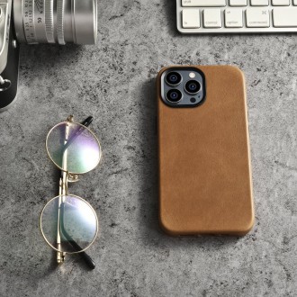 iCarer Oil Wax Premium Leather Case iPhone 14 Pro Max Magnetic Leather Case with MagSafe Brown (WMI14220704-TN)