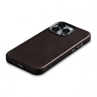 iCarer Oil Wax Premium Leather Case iPhone 14 Pro Max Magnetic Leather Case with MagSafe Brown (WMI14220704-BN)