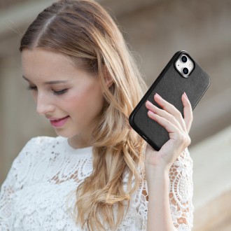 iCarer Case Leather cover for iPhone 14 black (WMI14220705-BK) (MagSafe compatible)