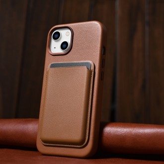 iCarer Case Leather Case Cover for iPhone 14 Brown (WMI14220705-BN) (MagSafe Compatible)