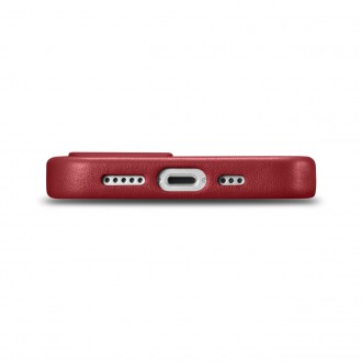 iCarer Case Leather cover case made of genuine leather for iPhone 14 red (WMI14220705-RD) (compatible with MagSafe)