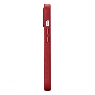 iCarer Case Leather cover case made of genuine leather for iPhone 14 red (WMI14220705-RD) (compatible with MagSafe)