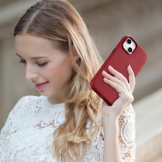 iCarer Case Leather cover case made of genuine leather for iPhone 14 red (WMI14220705-RD) (compatible with MagSafe)