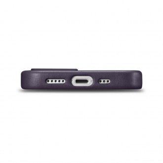 iCarer Case Leather Cover Case for iPhone 14 Dark Purple (WMI14220705-DP) (MagSafe Compatible)