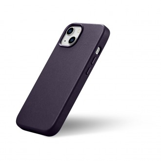 iCarer Case Leather Cover Case for iPhone 14 Dark Purple (WMI14220705-DP) (MagSafe Compatible)