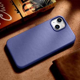 iCarer Case Leather Case Cover for iPhone 14 Light Purple (WMI14220705-LP) (MagSafe Compatible)