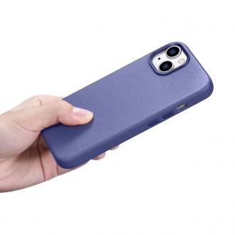 iCarer Case Leather Case Cover for iPhone 14 Light Purple (WMI14220705-LP) (MagSafe Compatible)