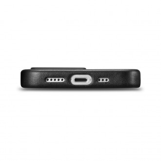 iCarer Case Leather Cover Genuine Leather Case for iPhone 14 Pro black (WMI14220706-BK) (MagSafe Compatible)