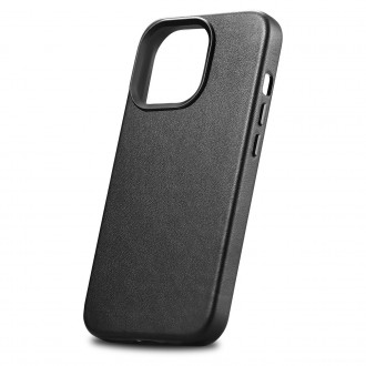 iCarer Case Leather Cover Genuine Leather Case for iPhone 14 Pro black (WMI14220706-BK) (MagSafe Compatible)