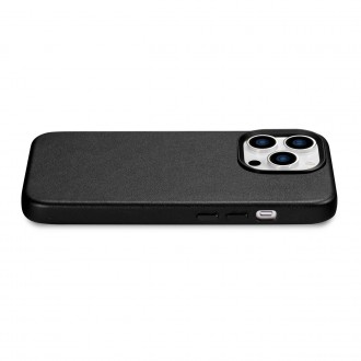 iCarer Case Leather Cover Genuine Leather Case for iPhone 14 Pro black (WMI14220706-BK) (MagSafe Compatible)