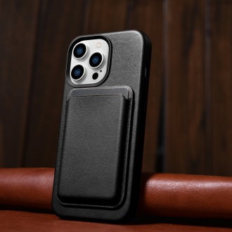 iCarer Case Leather Cover Genuine Leather Case for iPhone 14 Pro black (WMI14220706-BK) (MagSafe Compatible)