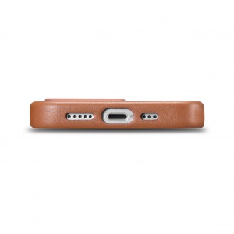 iCarer Case Leather cover for iPhone 14 Pro brown (WMI14220706-BN) (compatible with MagSafe)